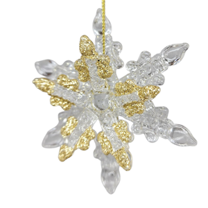 Spunglass Ornament - Gold Snowflake