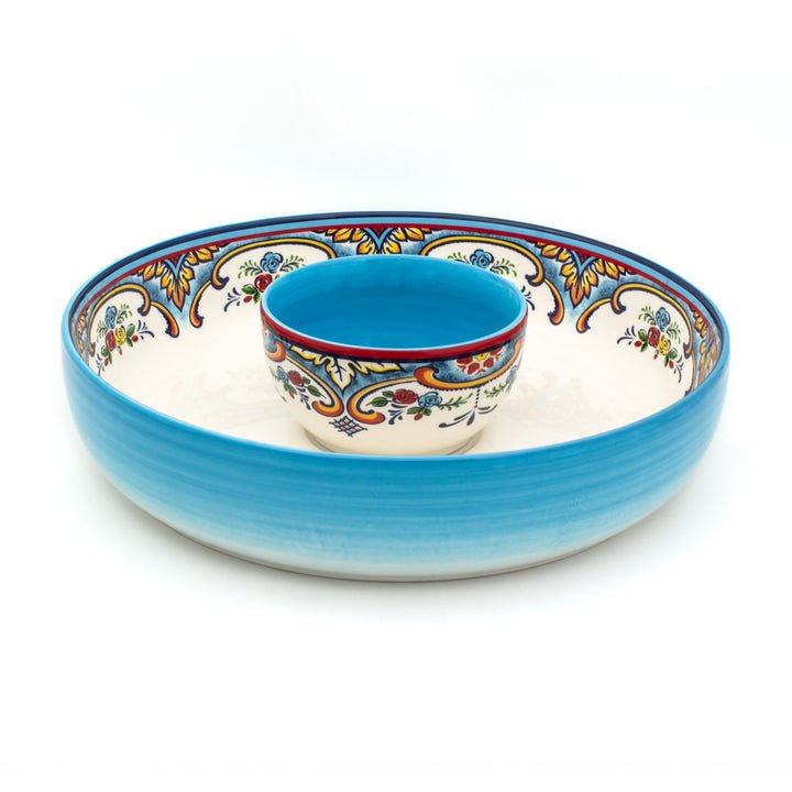 Zanzibar Hand - Painted Chip & Dip Serving Set – 2 Pieces - Tuesday Morning - Serving Platters