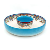 Zanzibar Hand - Painted Chip & Dip Serving Set – 2 Pieces - Tuesday Morning - Serving Platters