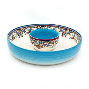 Zanzibar Hand - Painted Chip & Dip Serving Set – 2 Pieces - Tuesday Morning - Serving Platters