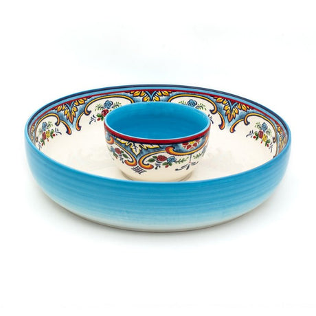 Zanzibar Hand - Painted Chip & Dip Serving Set – 2 Pieces - Tuesday Morning - Serving Platters