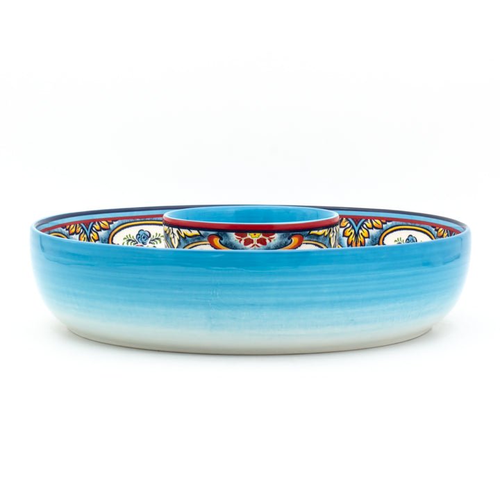 Zanzibar Hand - Painted Chip & Dip Serving Set – 2 Pieces - Tuesday Morning - Serving Platters