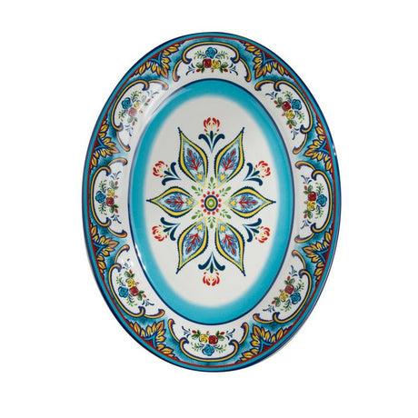 Zanzibar Hand - Painted Oval Platter – 16.14” - Tuesday Morning - Serving Platters