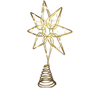 Gold Octagram Star - Tree Topper - 13 Inch