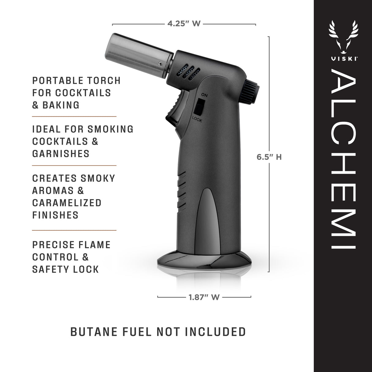 Alchemi bartender's torch in black viski®