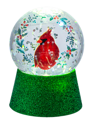 LED Light Up Cardinal with Holly Mini Shimmer