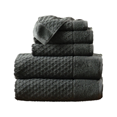 Cotton diamond waffle weave bath towel set - grayson collection