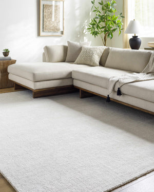 Zareh Off White Solid Area Rug - Clearance
