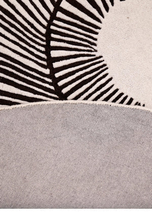 Zebra Orbit Black Hand Tufted 6x6 Wool Area Rug
