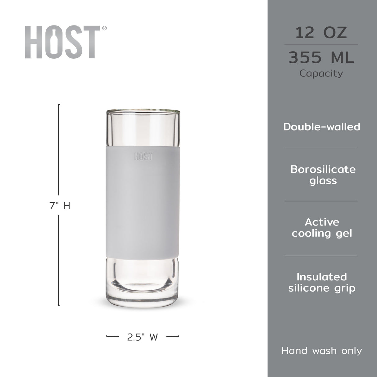 Glass freeze™ highball glass (set of two) in gray by host®