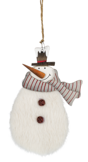 Fuzzy Snowman Ornament -