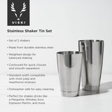 2-piece harrison shaker tin set in stainless steel viski®