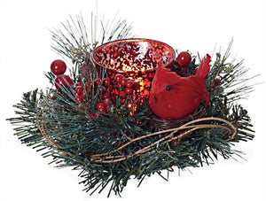 Faux Pine Candle Holder Ring - Small
