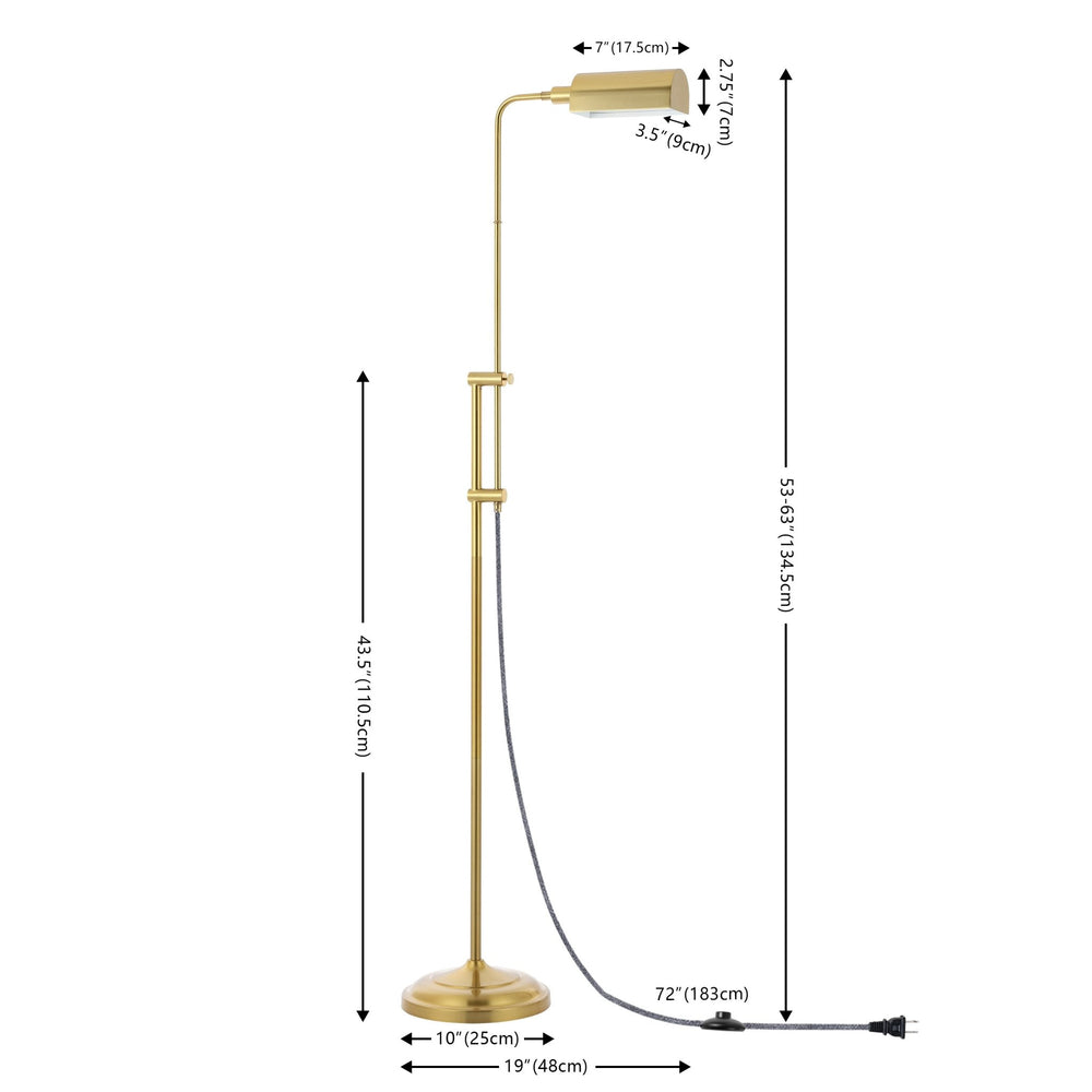 Zinnia industrial minimalist height - adjustable iron pharmacy led floor lamp - Tuesday Morning - Floor Lamps