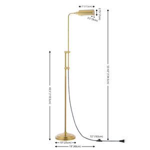 Zinnia industrial minimalist height - adjustable iron pharmacy led floor lamp - Tuesday Morning - Floor Lamps