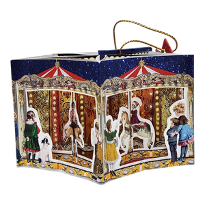 Popup Mini Book German Ornament - Frohe Weihnacht Carousel