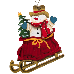 Kristof's Sleigh Ride Adventure: Hand-Painted Plywood Ornament