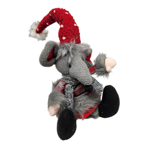 Plush Sitting Mouse - 16 Inch - Red Hat