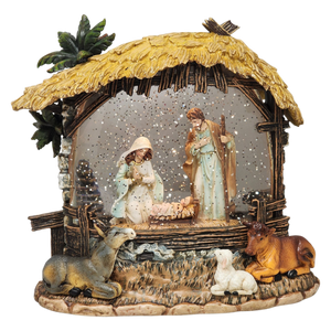 Enchanting Lighted Nativity Scene Snow Globe