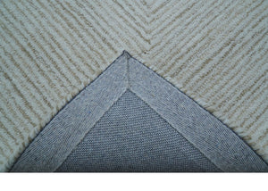 Zoha Custom Made Modern Style White And Beige Wool Rug