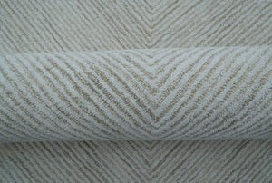 Zoha Custom Made Modern Style White And Beige Wool Rug