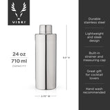 Harrison element cocktail shaker in silver viski®
