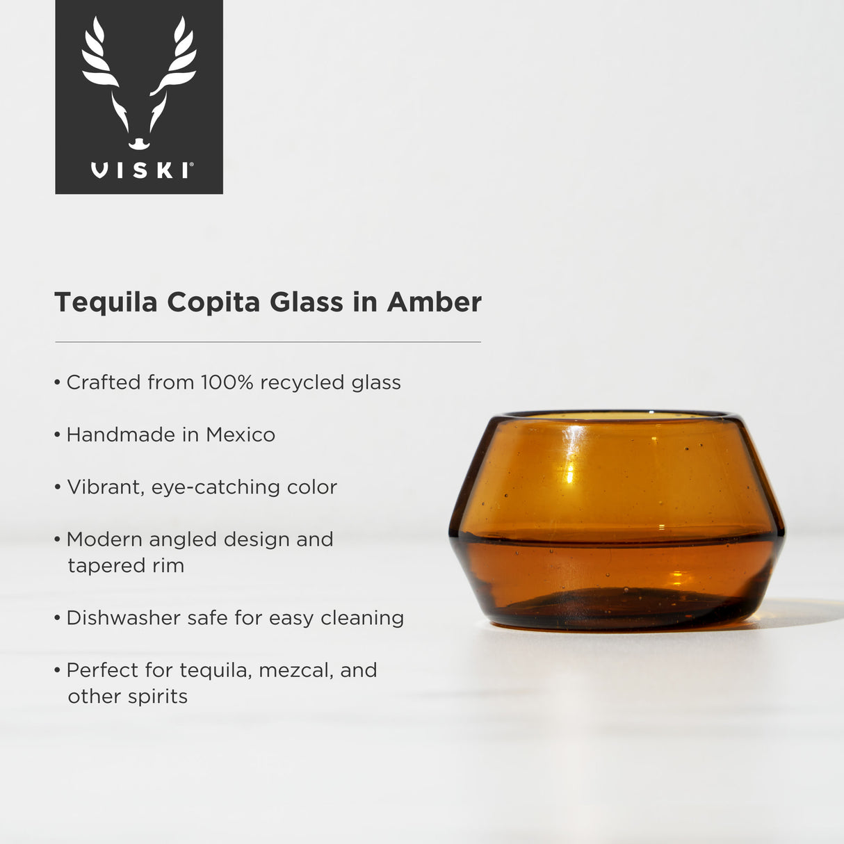 Tequila copita glass in amber viski®