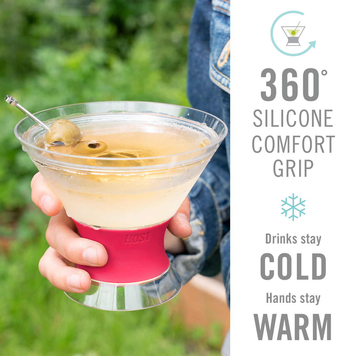 Martini FREEZE™ Cooling Cups – Set of 2 Insulated Stemless Martini Glasses (9 oz)