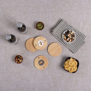 Coasters with Bottle Openers Set of 4