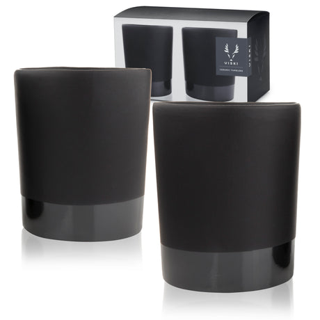 Stoneware-dof-tumblers-in-black-viski®-Tumblers