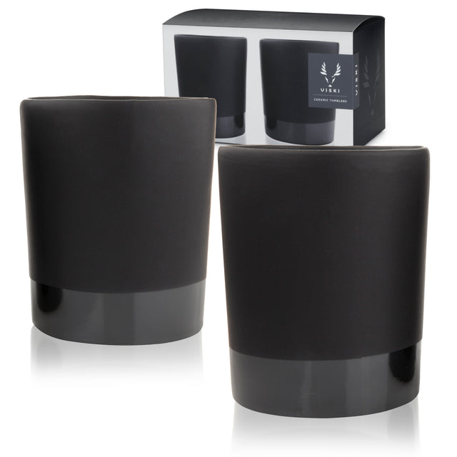Stoneware-dof-tumblers-in-black-viski®-Tumblers