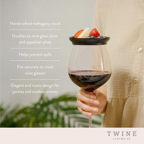 Wine glass topper appetizer plates by twine®