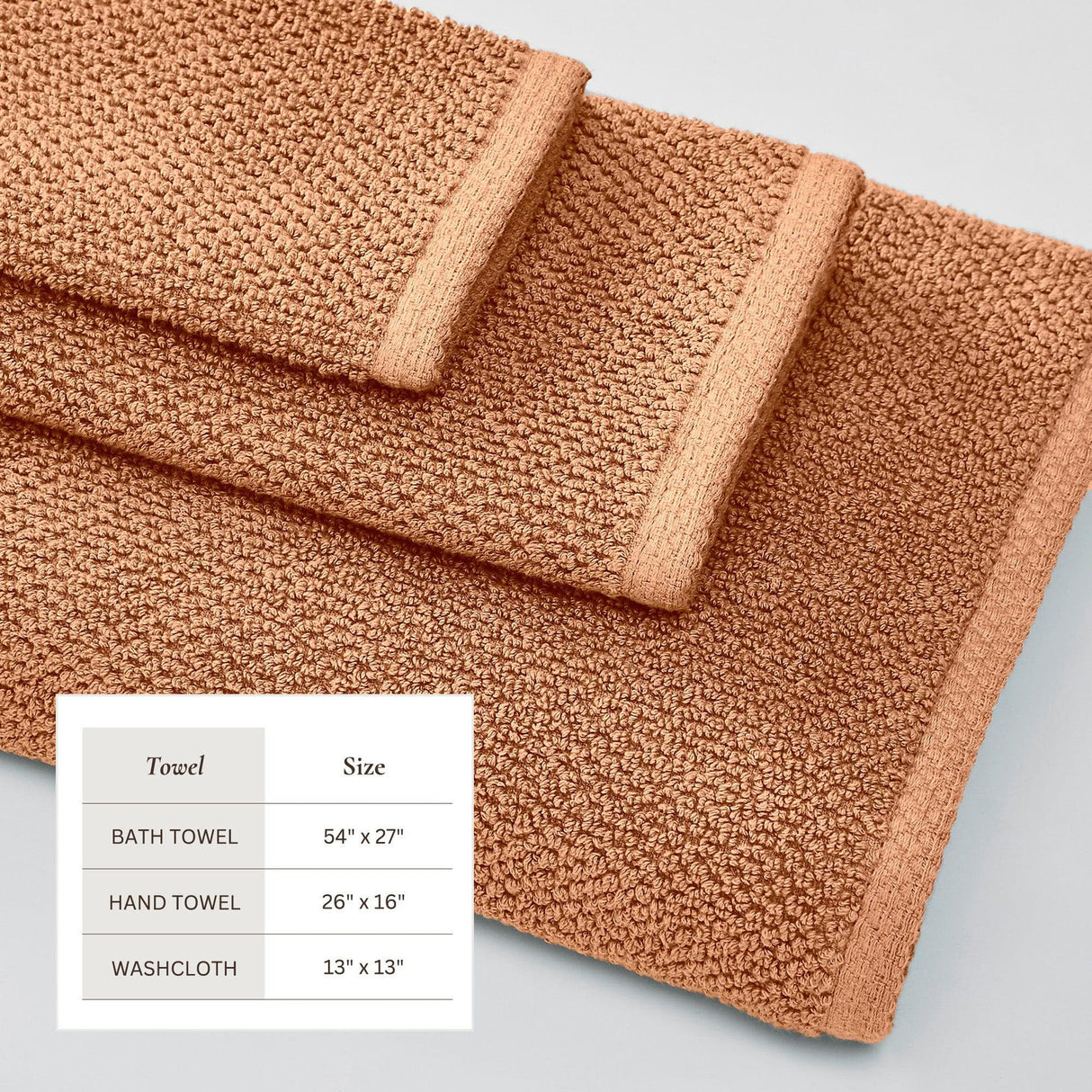 Cotton textured bath towel set - acacia collection