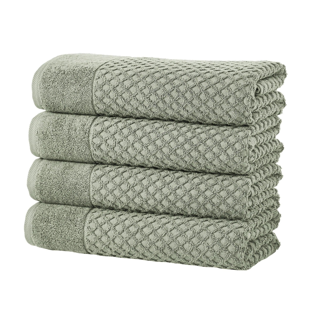 Cotton diamond waffle weave bath towel set - grayson collection
