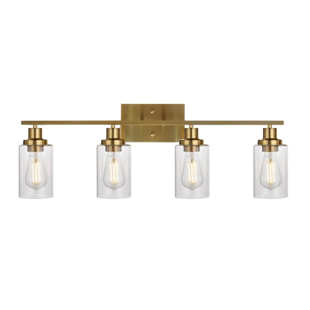 TM-HOME-Brushed-Gold-Wall-Sconce-4-Light,Light-Fixtures-with-Clear-Glass-Shade-Wall-Lights-Wall-Lighting