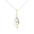 10K Yellow And White Gold Round Cut Diamond Accent Cascade 18" Pendant Necklace (J-K Color, I2-I3 Clarity) - Tuesday Morning-Pendant Necklace