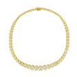 10K Yellow Gold 4 Cttw Brilliant Round-Cut Diamond Graduating Riviera Statement Necklace (H-I Color, I2-I3 Clarity) - Tuesday Morning-Necklaces