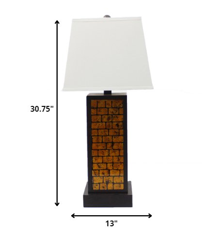 13 X 15 X 30.75 Black Metal With Yellow Brick Pattern - Table Lamp - Tuesday Morning-Table Lamps