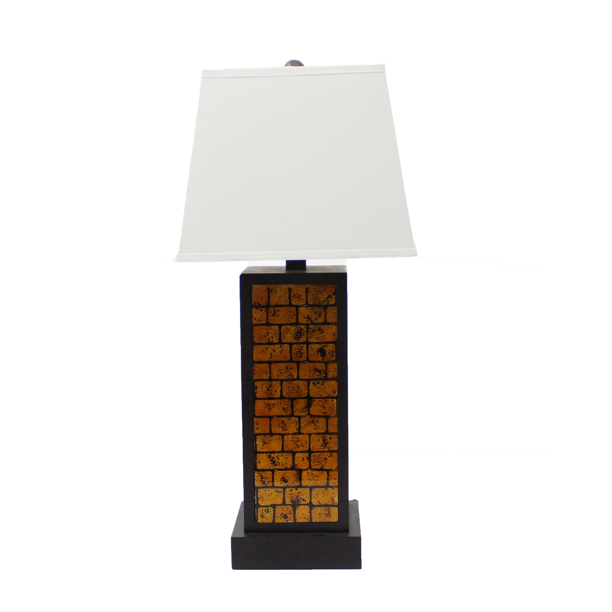 13 X 15 X 30.75 Black Metal With Yellow Brick Pattern - Table Lamp - Tuesday Morning-Table Lamps