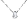 14K White Gold 1/2 Cttw Lab Grown Pear Shape Solitaire Diamond Pendent 18" Necklace (F-G Color, Vs2-Si1 Clarity) - Tuesday Morning-Pendent Necklaces
