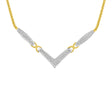 14K Yellow And White Gold 2.0 Cttw Princess Cut Diamond Flared And X-Station V Shaped 18” Franco Chain Statement Necklace (H-I Color, Si2-I1 Clarity) - Tuesday Morning-Necklaces