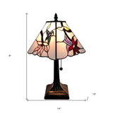 15" Tiffany Style Red Floral Hummingbird Table Lamp - Tuesday Morning-Table Lamps