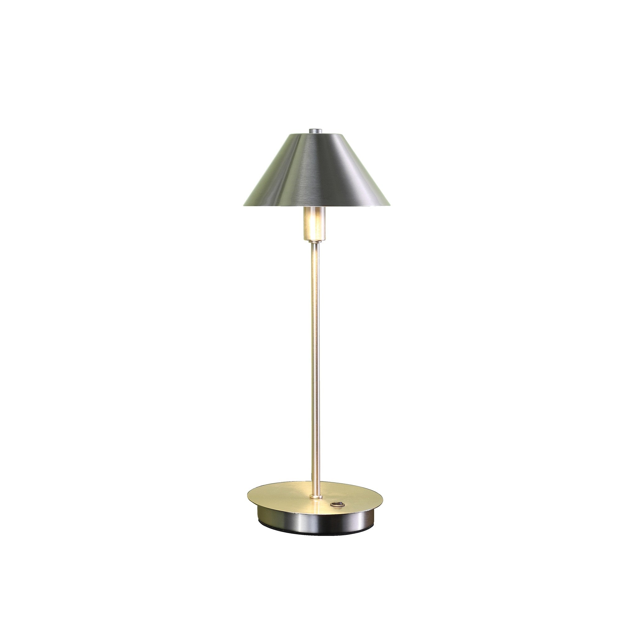 17" Silver Metal Bedside Table Lamp With Silver Cone Shade - Tuesday Morning-Table Lamps