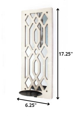 17.25 X 5.25 X 6.25 White Wooden Cross - Candle Holder Sconce - Tuesday Morning-Candle Holders