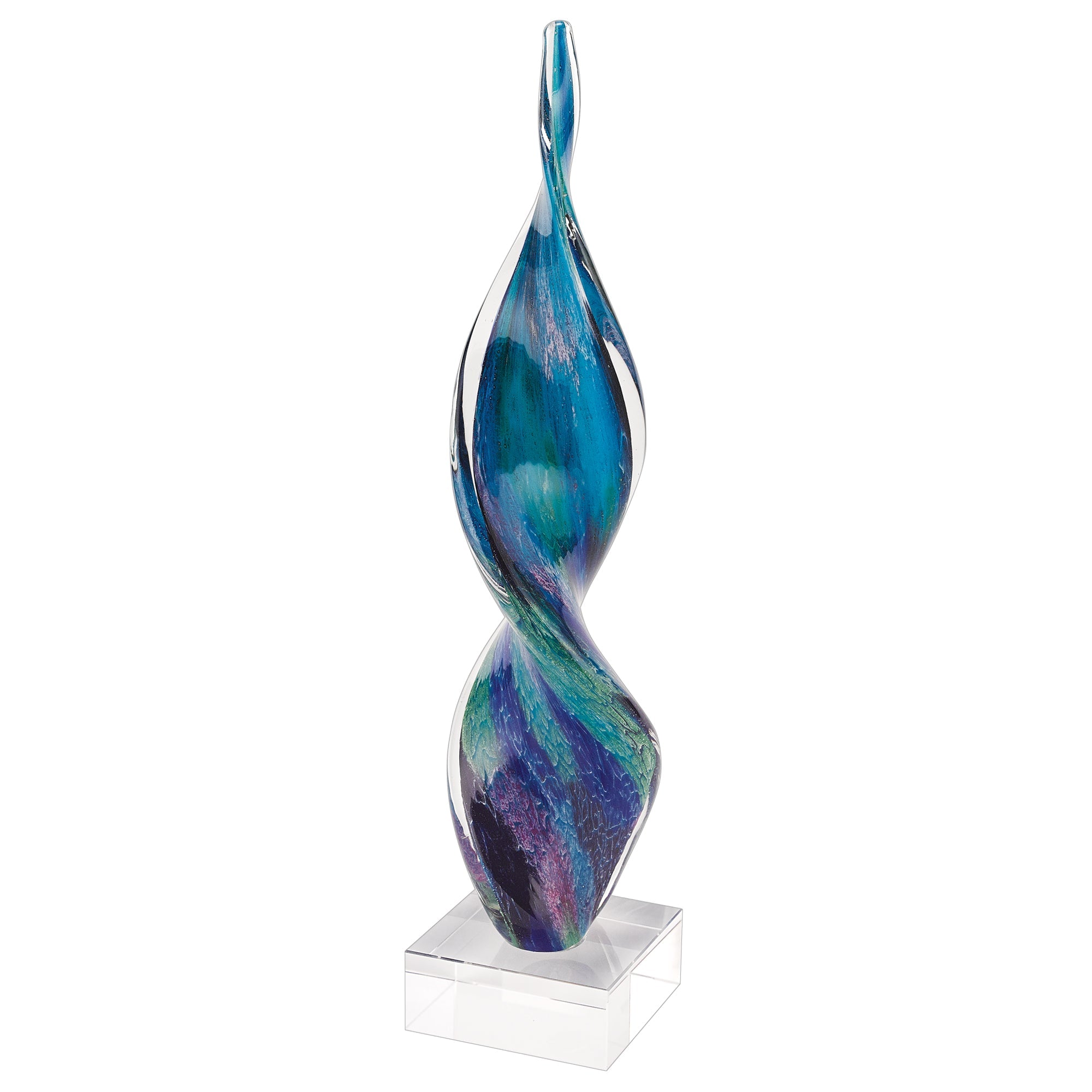 18-Multicolor-Art-Glass-Corkscrew-Centerpiece-Sculptures-&-Statues