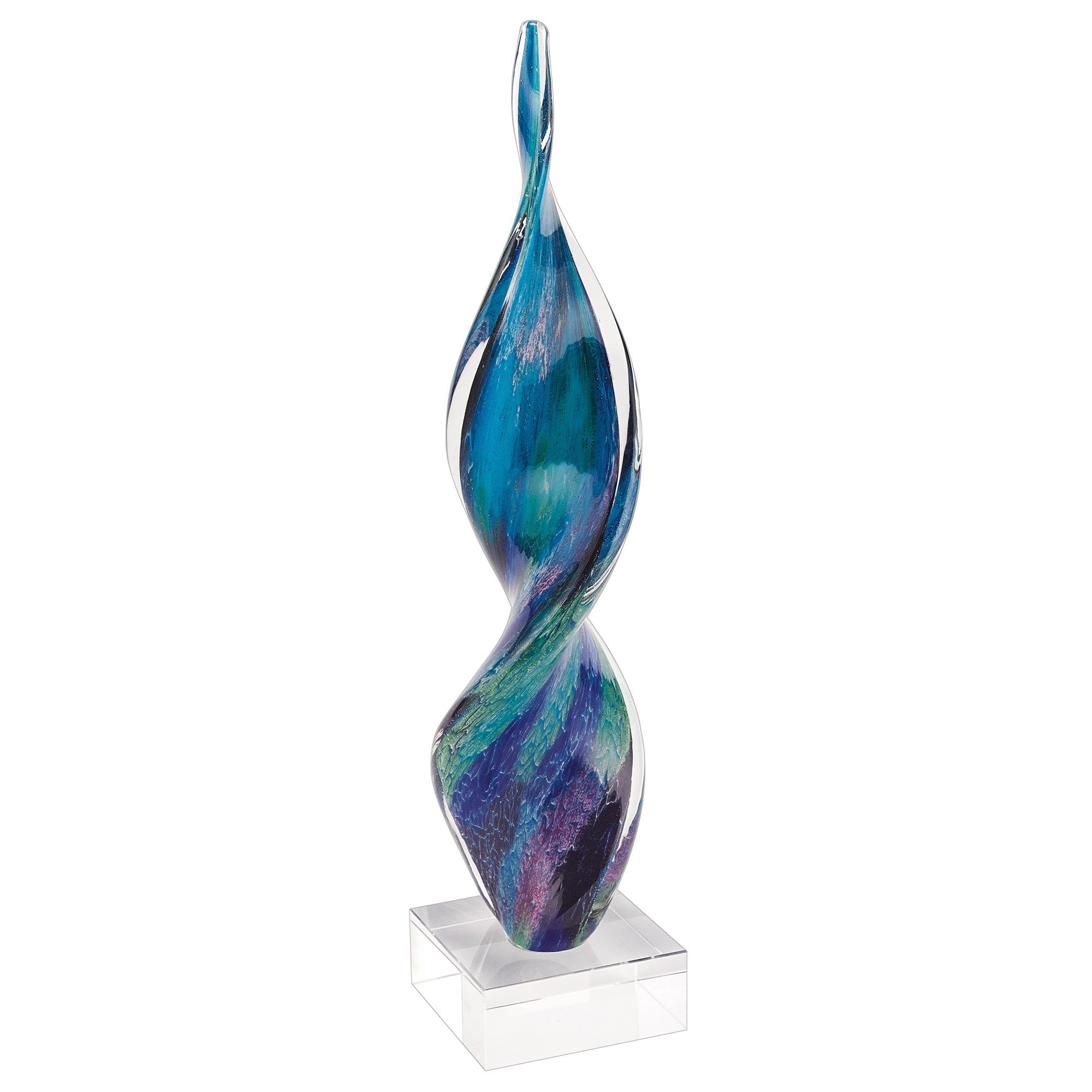 18 Multicolor Art Glass Corkscrew Centerpiece - Tuesday Morning-Sculptures