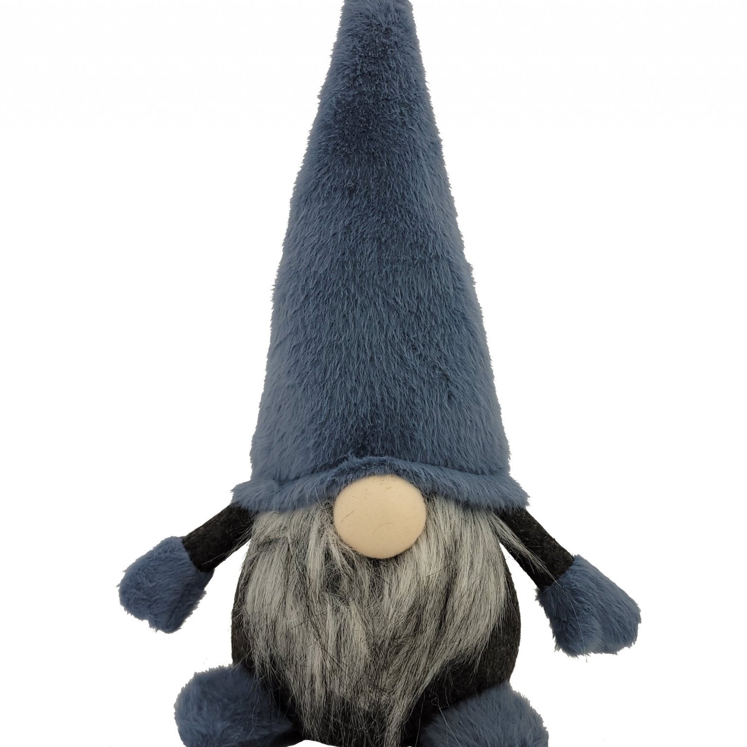 18" Slate Blue And Gray Fabric Standing Gnome Sculpture - Tuesday Morning-Sculptures