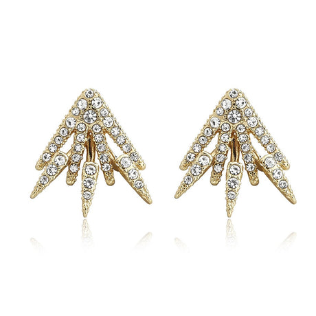 18K Gold Centauri Ear Jackets With Crystals From Swarovski - Tuesday Morning-Stud Earrings