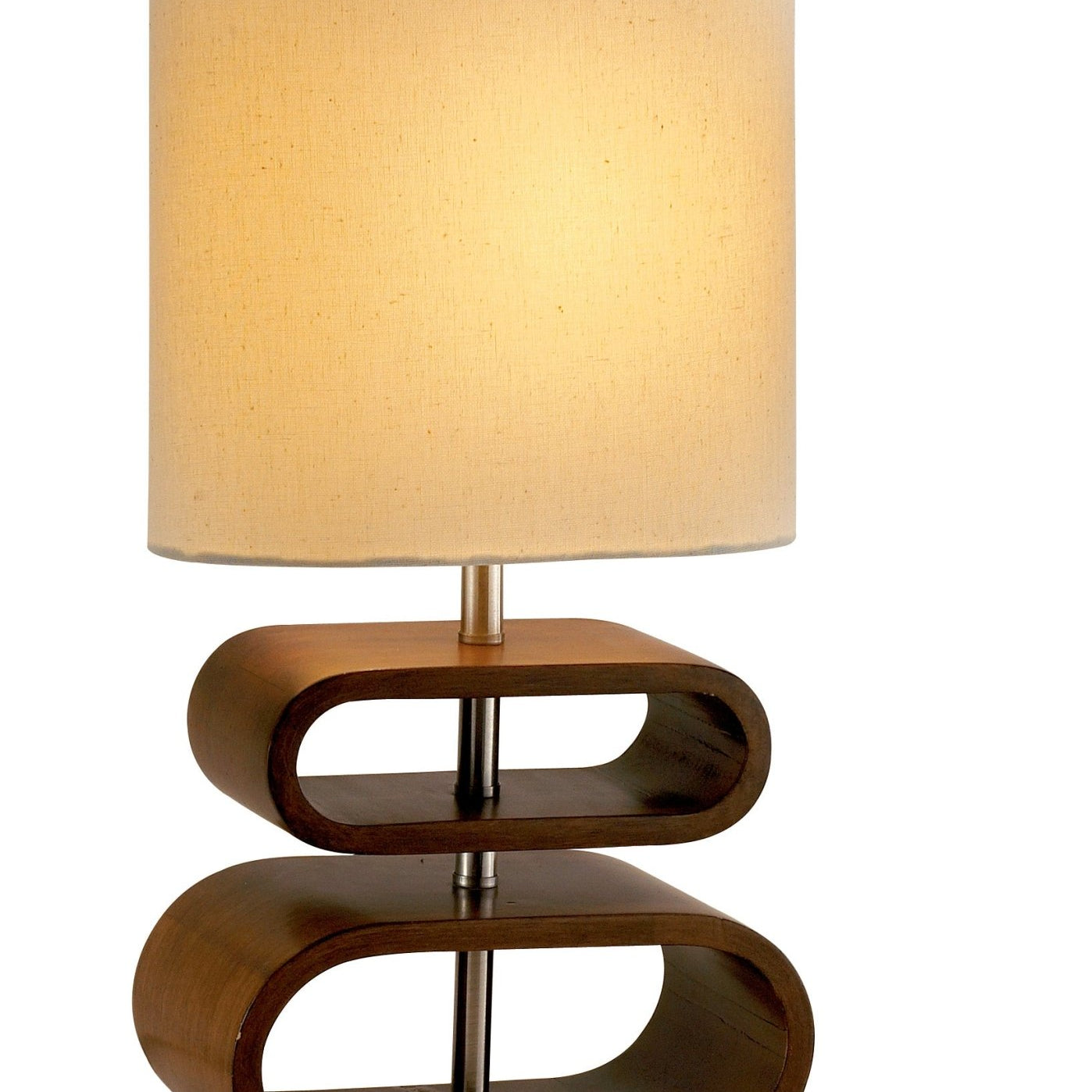 19" Brown Bedside Table Lamp With Natural Cylinder Shade - Tuesday Morning-Table Lamps