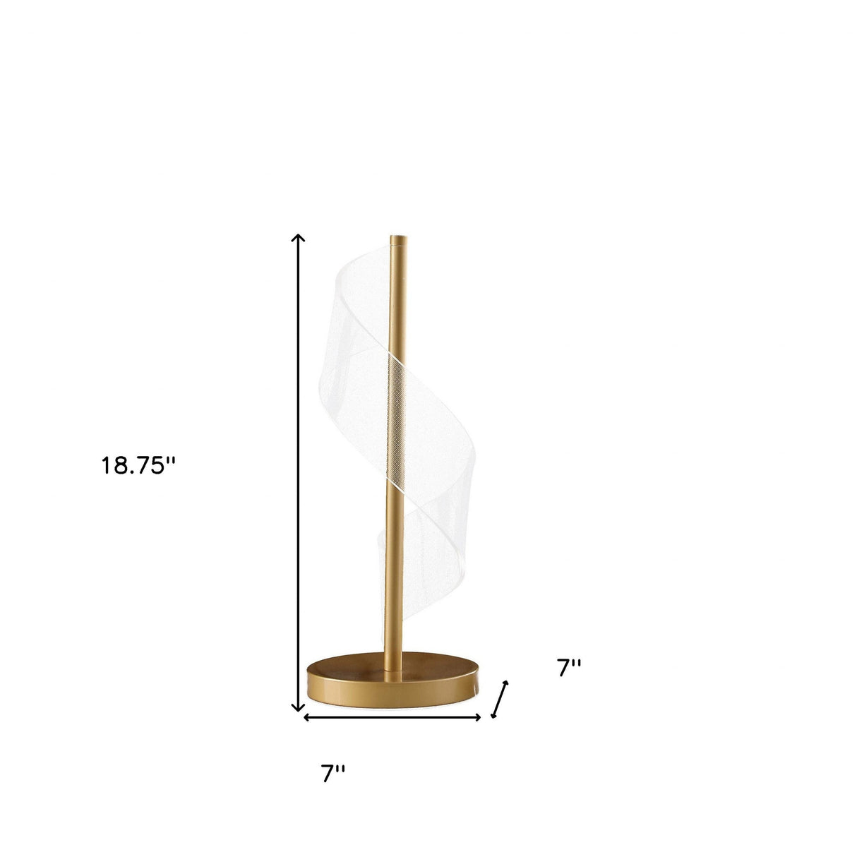19" Gold Modern Swirl Metal and Acrylic LED Table Lamp - Tuesday Morning-Table Lamps